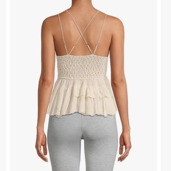 Free People Coachella Flowy Top Cami Summer NWT Y2K Elegant White Lace Women Top - Picture 5 of 6